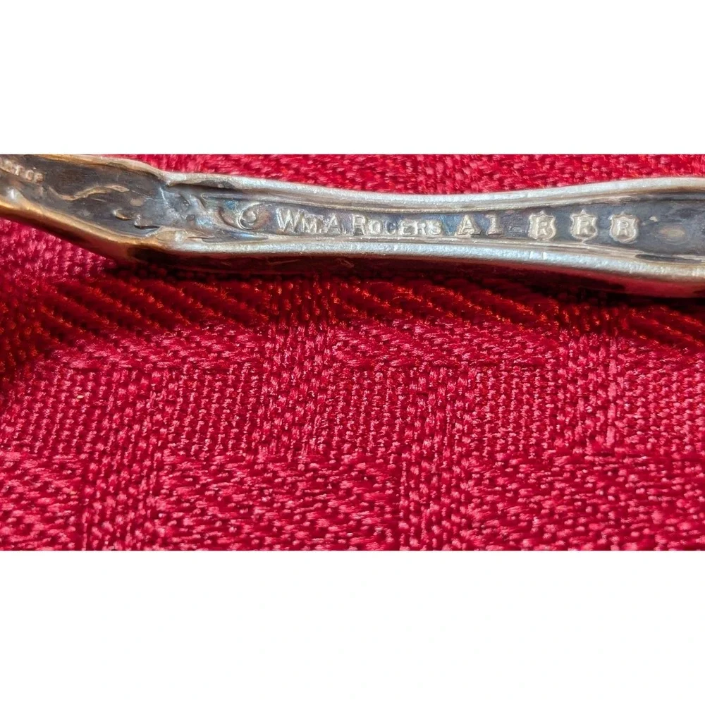Antique Wm A Rogers A1 Silverplate Serving Spoon Grapevine Pattern Victorian